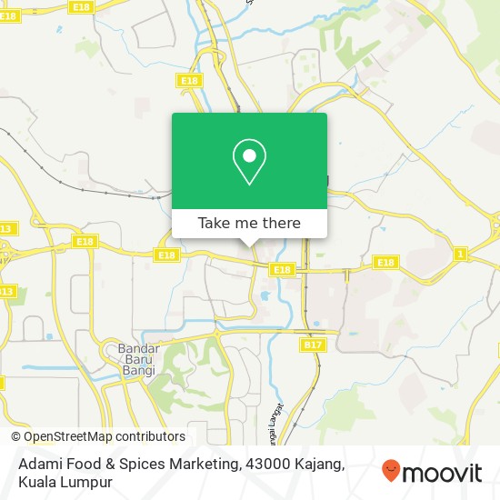 Peta Adami Food & Spices Marketing, 43000 Kajang