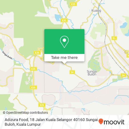 Peta Adizura Food, 18 Jalan Kuala Selangor 40160 Sungai Buloh
