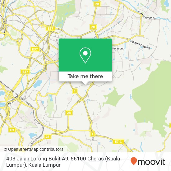 Peta 403 Jalan Lorong Bukit A9, 56100 Cheras (Kuala Lumpur)