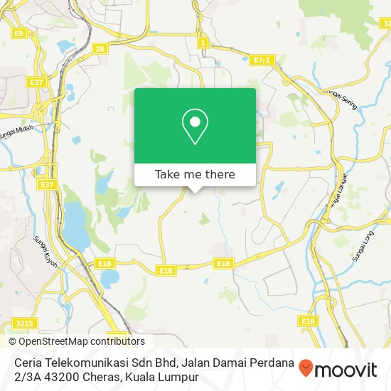 Ceria Telekomunikasi Sdn Bhd, Jalan Damai Perdana 2 / 3A 43200 Cheras map