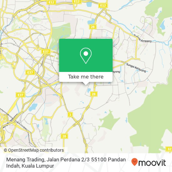 Peta Menang Trading, Jalan Perdana 2 / 3 55100 Pandan Indah