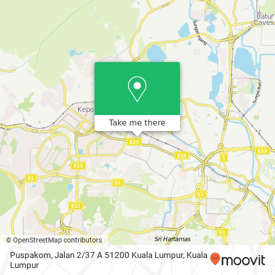 Peta Puspakom, Jalan 2 / 37 A 51200 Kuala Lumpur