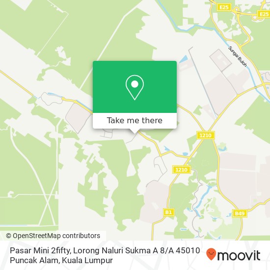 Peta Pasar Mini 2fifty, Lorong Naluri Sukma A 8 / A 45010 Puncak Alam