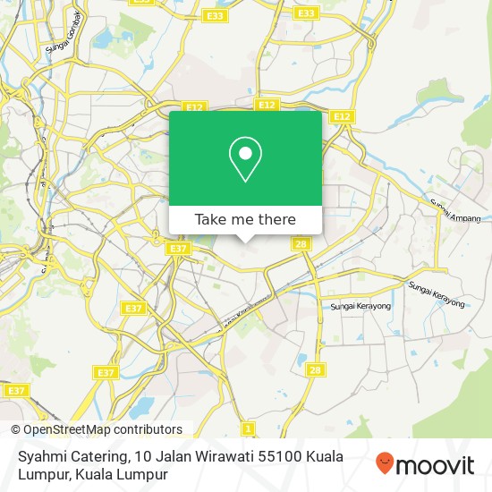 Peta Syahmi Catering, 10 Jalan Wirawati 55100 Kuala Lumpur