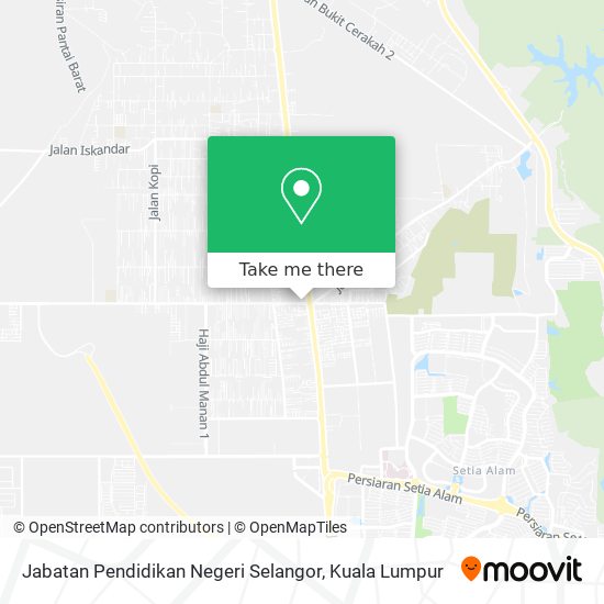 Peta Jabatan Pendidikan Negeri Selangor