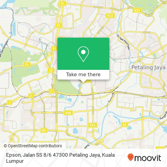 Peta Epson, Jalan SS 8 / 6 47300 Petaling Jaya