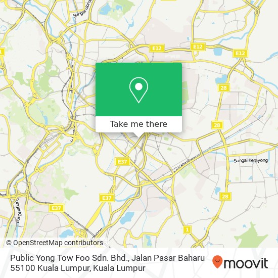 Peta Public Yong Tow Foo Sdn. Bhd., Jalan Pasar Baharu 55100 Kuala Lumpur