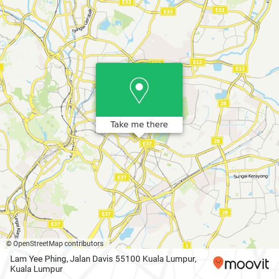 Peta Lam Yee Phing, Jalan Davis 55100 Kuala Lumpur