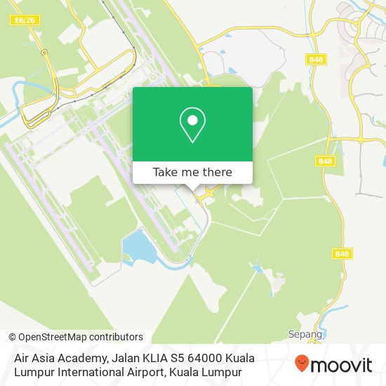 Peta Air Asia Academy, Jalan KLIA S5 64000 Kuala Lumpur International Airport
