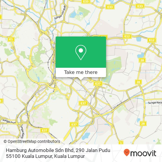 Peta Hamburg Automobile Sdn Bhd, 290 Jalan Pudu 55100 Kuala Lumpur