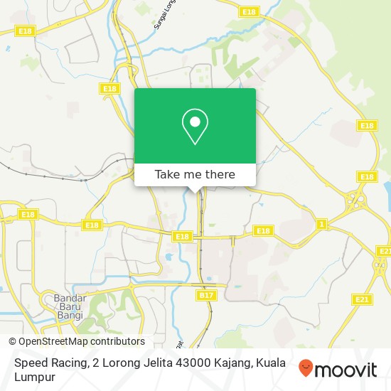 Peta Speed Racing, 2 Lorong Jelita 43000 Kajang