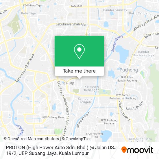 PROTON (High Power Auto Sdn. Bhd.) @ Jalan USJ 19 / 2, UEP Subang Jaya map