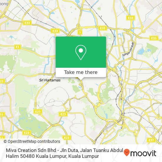 Miva Creation Sdn Bhd - Jln Duta, Jalan Tuanku Abdul Halim 50480 Kuala Lumpur map