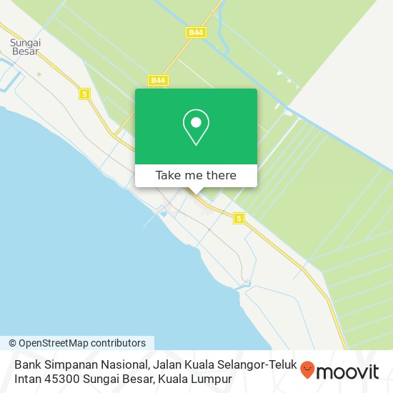 Peta Bank Simpanan Nasional, Jalan Kuala Selangor-Teluk Intan 45300 Sungai Besar