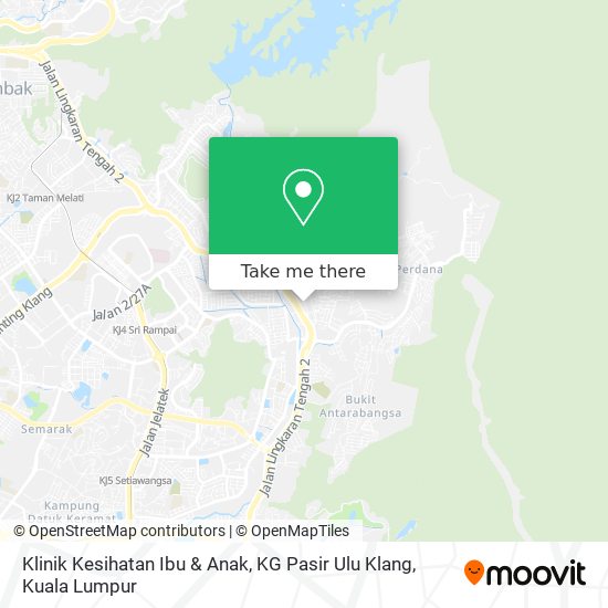 Peta Klinik Kesihatan Ibu & Anak, KG Pasir Ulu Klang