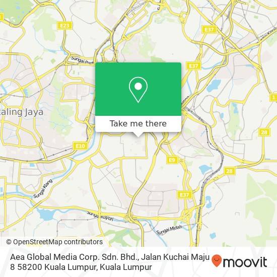 Aea Global Media Corp. Sdn. Bhd., Jalan Kuchai Maju 8 58200 Kuala Lumpur map