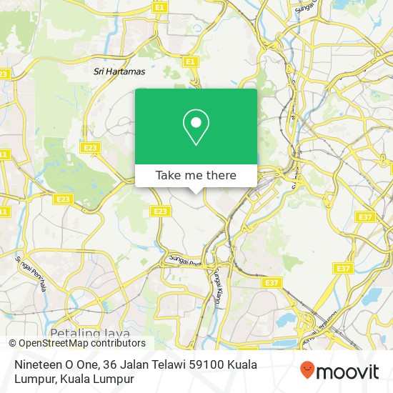 Nineteen O One, 36 Jalan Telawi 59100 Kuala Lumpur map