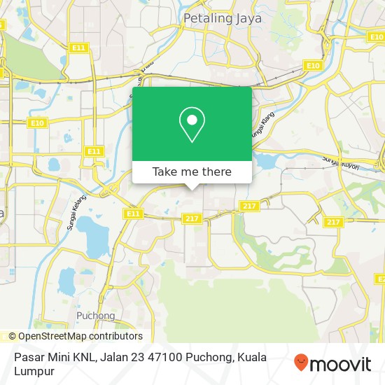 Pasar Mini KNL, Jalan 23 47100 Puchong map