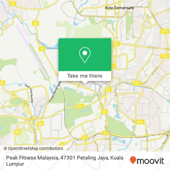 Peak Fitness Malaysia, 47301 Petaling Jaya map