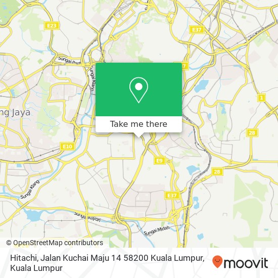 Peta Hitachi, Jalan Kuchai Maju 14 58200 Kuala Lumpur