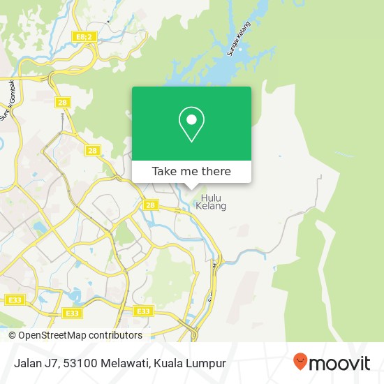 Peta Jalan J7, 53100 Melawati