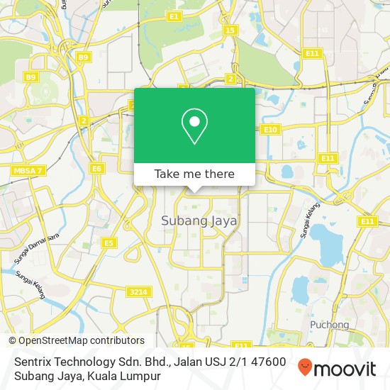 Peta Sentrix Technology Sdn. Bhd., Jalan USJ 2 / 1 47600 Subang Jaya