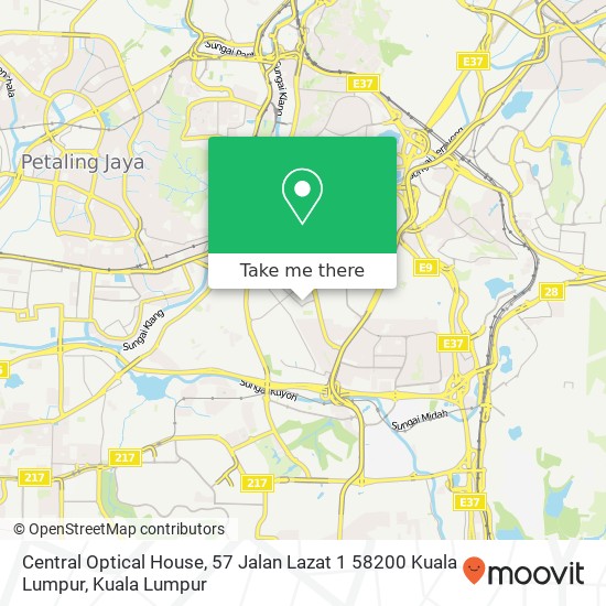 Peta Central Optical House, 57 Jalan Lazat 1 58200 Kuala Lumpur