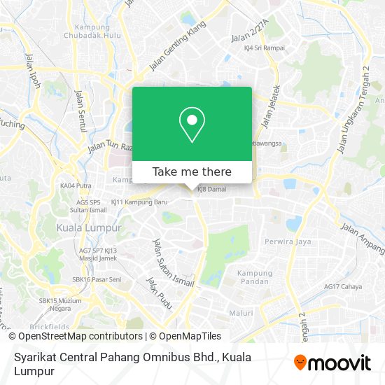 Peta Syarikat Central Pahang Omnibus Bhd.