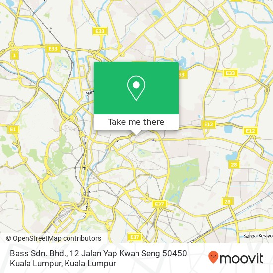 Bass Sdn. Bhd., 12 Jalan Yap Kwan Seng 50450 Kuala Lumpur map