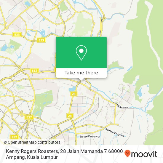 Kenny Rogers Roasters, 28 Jalan Mamanda 7 68000 Ampang map