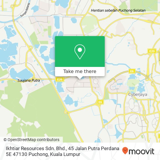 Ikhtiar Resources Sdn. Bhd., 45 Jalan Putra Perdana 5E 47130 Puchong map