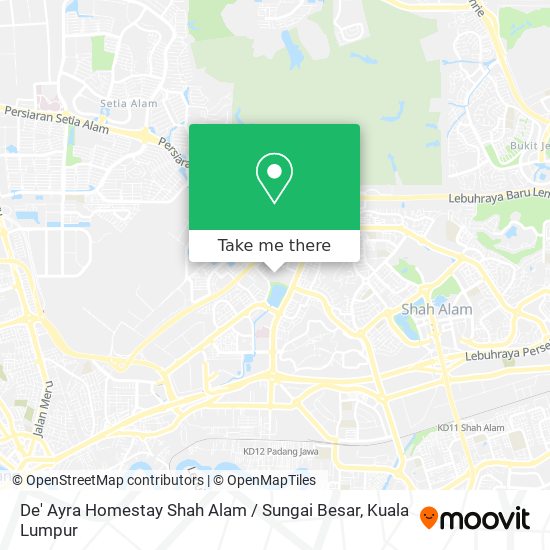 Peta De' Ayra Homestay Shah Alam / Sungai Besar