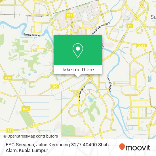 Peta EYG Services, Jalan Kemuning 32 / 7 40400 Shah Alam