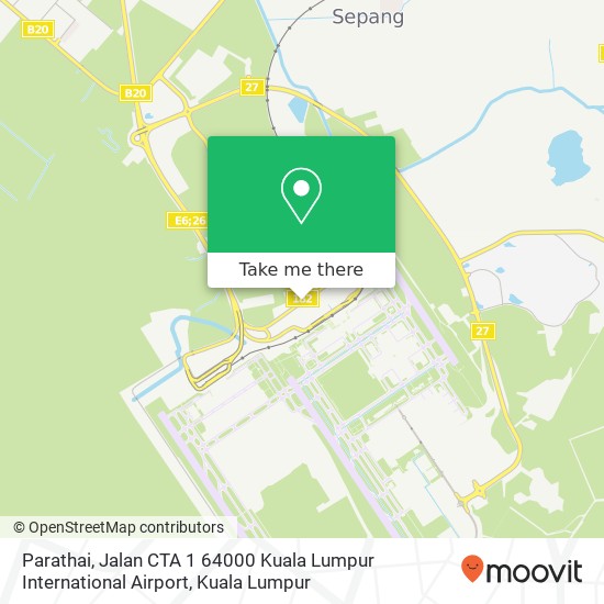 Peta Parathai, Jalan CTA 1 64000 Kuala Lumpur International Airport
