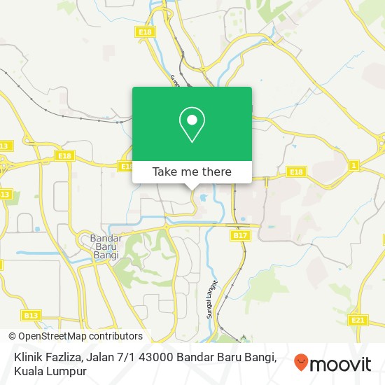 Peta Klinik Fazliza, Jalan 7 / 1 43000 Bandar Baru Bangi