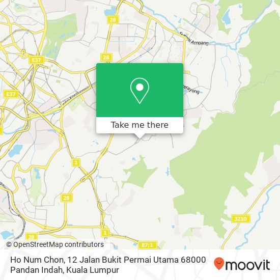 Peta Ho Num Chon, 12 Jalan Bukit Permai Utama 68000 Pandan Indah