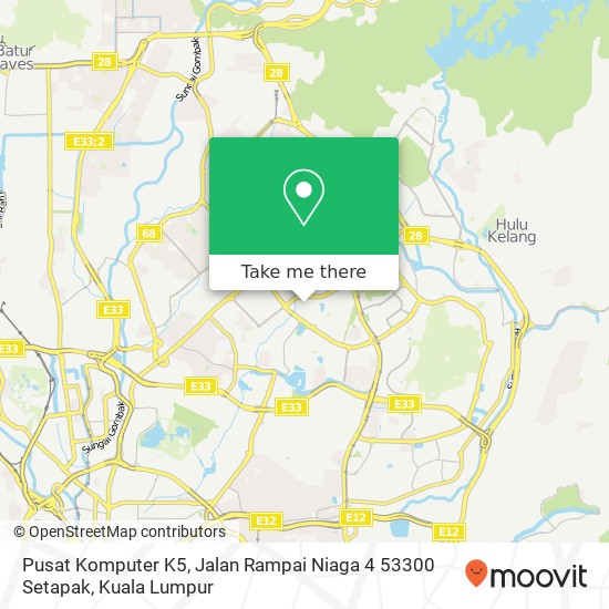 Pusat Komputer K5, Jalan Rampai Niaga 4 53300 Setapak map