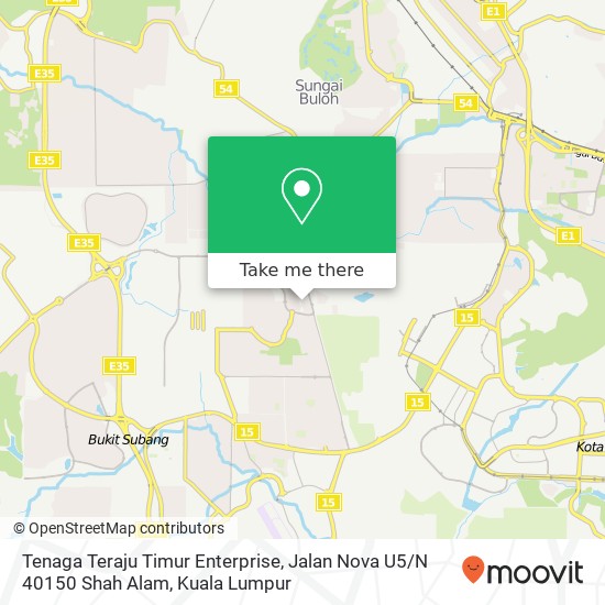 Tenaga Teraju Timur Enterprise, Jalan Nova U5 / N 40150 Shah Alam map