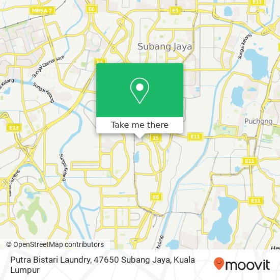 Peta Putra Bistari Laundry, 47650 Subang Jaya