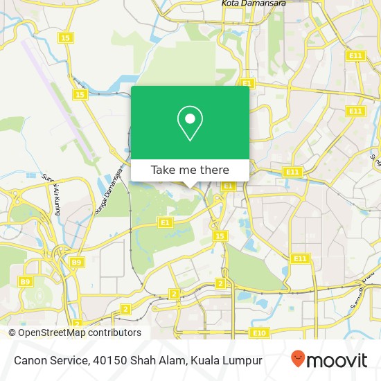 Peta Canon Service, 40150 Shah Alam