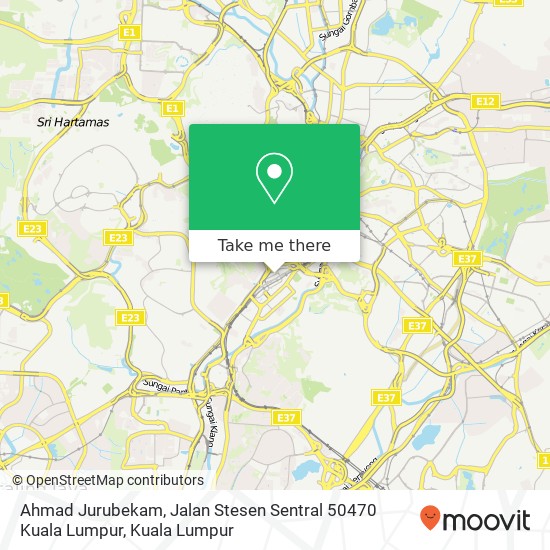 Peta Ahmad Jurubekam, Jalan Stesen Sentral 50470 Kuala Lumpur