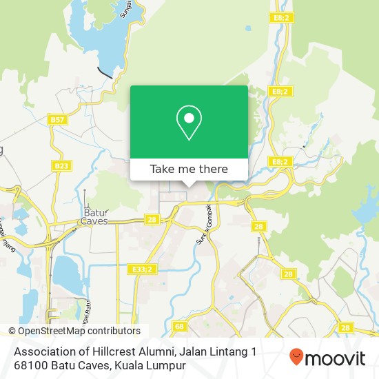 Peta Association of Hillcrest Alumni, Jalan Lintang 1 68100 Batu Caves