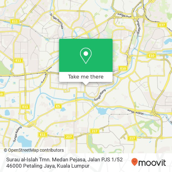 Peta Surau al-Islah Tmn. Medan Pejasa, Jalan PJS 1 / 52 46000 Petaling Jaya