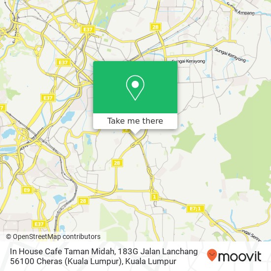 Peta In House Cafe Taman Midah, 183G Jalan Lanchang 56100 Cheras (Kuala Lumpur)