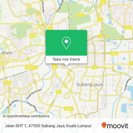 Peta Jalan SHT 1, 47500 Subang Jaya