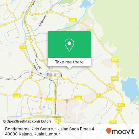 Peta Bondamama Kids Centre, 1 Jalan Saga Emas 4 43000 Kajang