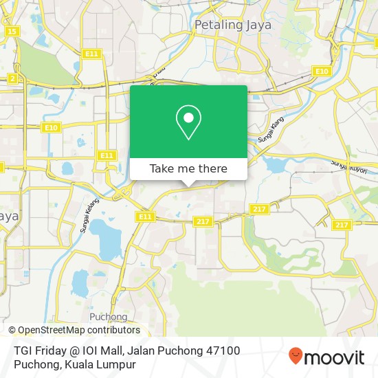 Peta TGI Friday @ IOI Mall, Jalan Puchong 47100 Puchong
