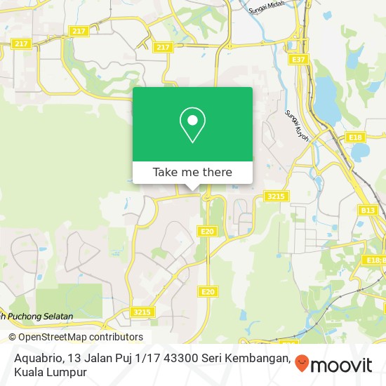Peta Aquabrio, 13 Jalan Puj 1 / 17 43300 Seri Kembangan