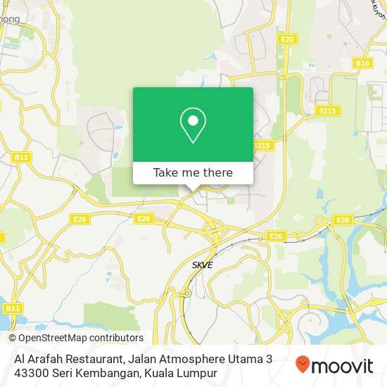 Peta Al Arafah Restaurant, Jalan Atmosphere Utama 3 43300 Seri Kembangan