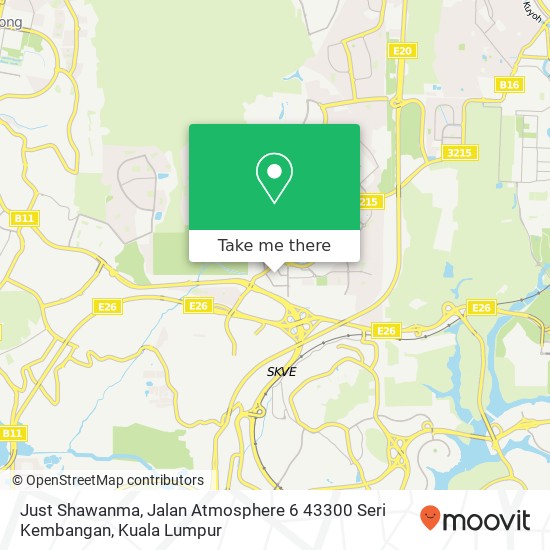 Peta Just Shawanma, Jalan Atmosphere 6 43300 Seri Kembangan